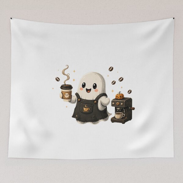Item preview, Little Ghost Barista – Spooky Cute Coffee Lover designed and sold by MySthore.