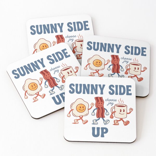 Item preview, Sunny Side Up Funny Breakfast Food Bacon Egg Coffee Joy Design designed and sold by StickerNestYou.