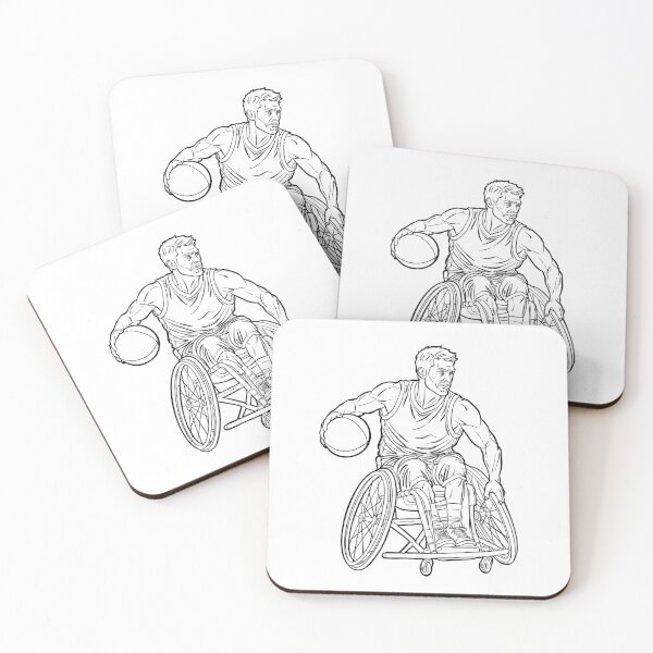 Item preview, Wheelchair Basketball Player in Action Line Art Illustration, Adaptive Athlete Playing Para Sport designed and sold by StairheadStore.