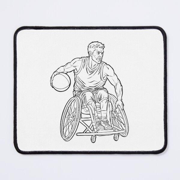 Item preview, Wheelchair Basketball Player in Action Line Art Illustration, Adaptive Athlete Playing Para Sport designed and sold by StairheadStore.