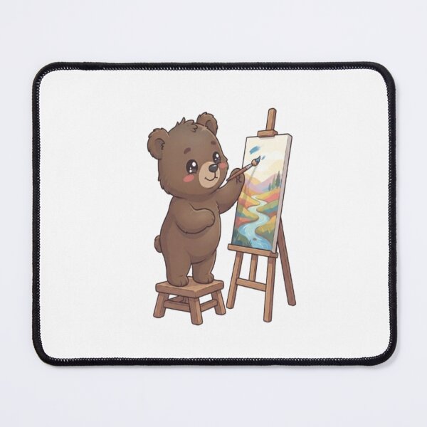 Item preview, Cute Bear Painting Landscape Canvas designed and sold by Ella_Sketch.