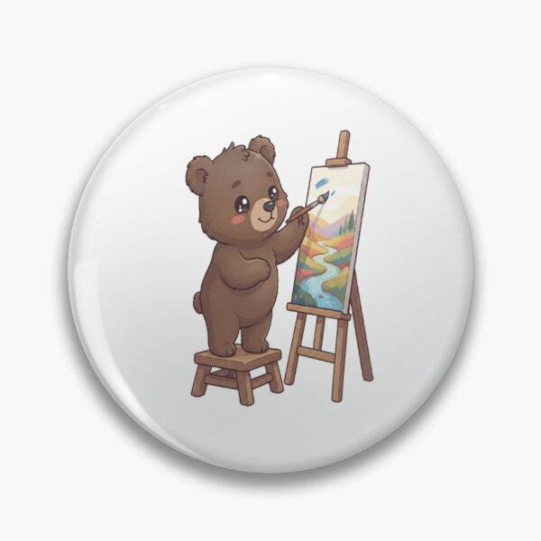Item preview, Cute Bear Painting Landscape Canvas designed and sold by Ella_Sketch.