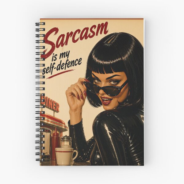 Item preview, Sarcasm Is My Self Defence – Retro Pinup designed and sold by obstinator.