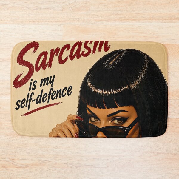 Item preview, Sarcasm Is My Self Defence – Retro Pinup designed and sold by obstinator.