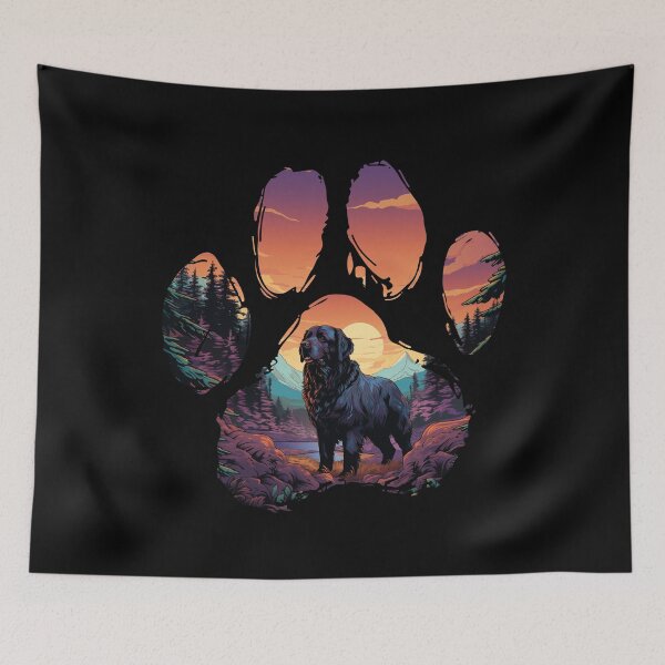Item preview, Funny Newfoundland Paw Synthwave Mountain Tree Mom Dad Kids designed and sold by rafaeltto.