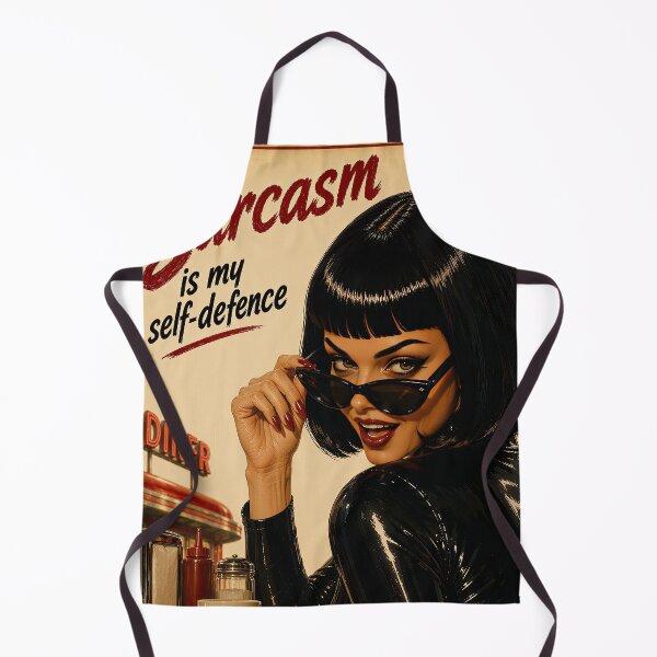 Item preview, Sarcasm Is My Self Defence – Retro Pinup designed and sold by obstinator.