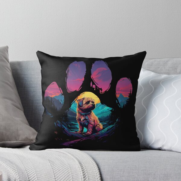 Item preview, Funny Norfolk Terrier Paw Synthwave Mountain Tree Mom Dad Kids designed and sold by rafaeltto.