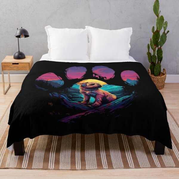 Item preview, Funny Norfolk Terrier Paw Synthwave Mountain Tree Mom Dad Kids designed and sold by rafaeltto.