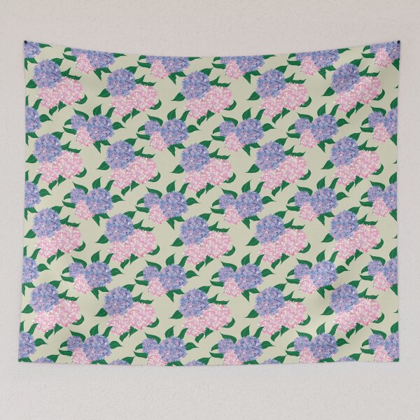 Item preview, Pink & Blue Summer Hydrangeas designed and sold by Pleasing-Prints.