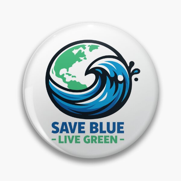 Item preview, Save Blue Live Green Earth Day Water Conservation designed and sold by Nuvoro Eco Awareness.