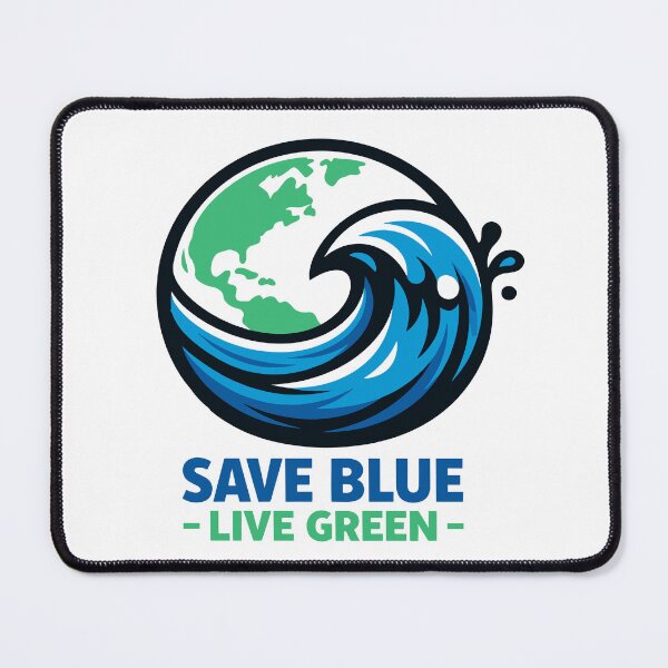 Item preview, Save Blue Live Green Earth Day Water Conservation designed and sold by Nuvoro Eco Awareness.