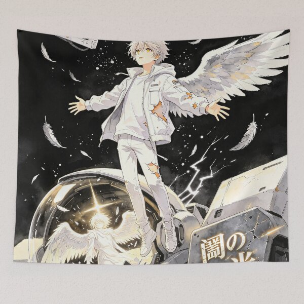 Item preview, Light in Battle Angelic Mecha Pilot - Epic Anime Art designed and sold by Raloel Art.