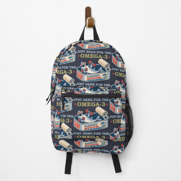 Item preview, Just Here for the Omega-3 – Funny Vintage Sardine Fitness Retro Fish designed and sold by Skryp-art.