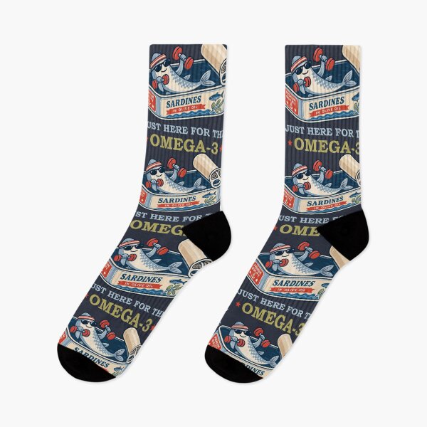 Item preview, Just Here for the Omega-3 – Funny Vintage Sardine Fitness Retro Fish  designed and sold by Skryp-art.