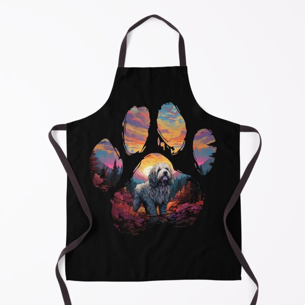 Item preview, Funny Old English Sheepdog Paw Synthwave Mountain Tree Mom Dad Kids designed and sold by rafaeltto.