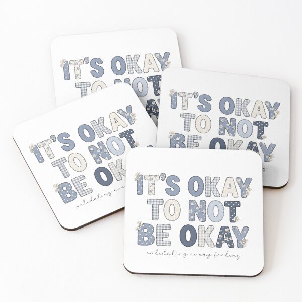 Item preview, It’s Okay to Not Be Okay Floral Blue Aesthetic Mental Health Design designed and sold by StickerNestYou.