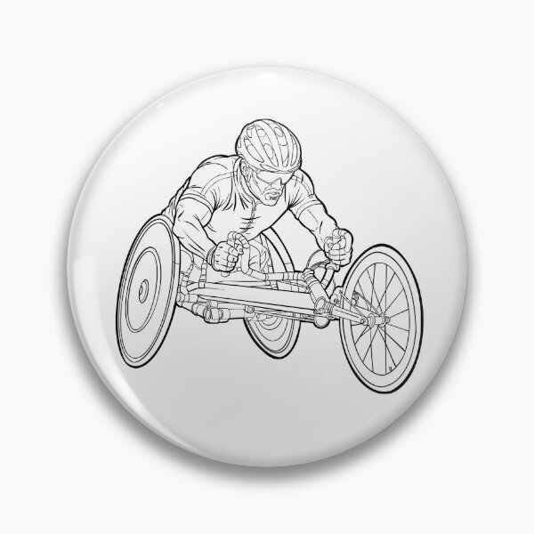 Artikelvorschau, Rollstuhlrennfahrer in Aktion – Strichzeichnung, adaptiver Para-Sportler entworfen und verkauft von StairheadStore.