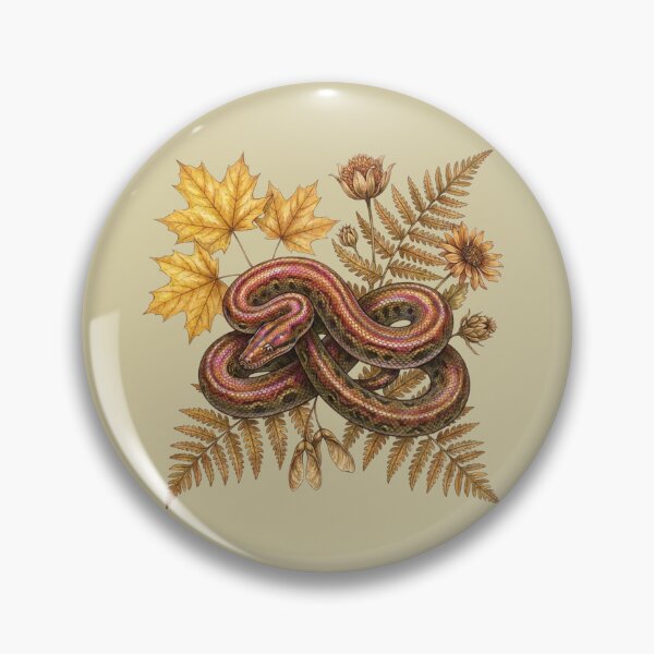 Item preview, Rainbow Boa Autumn Maple And Fern Foliage Snake Art designed and sold by BirdsnStuff.