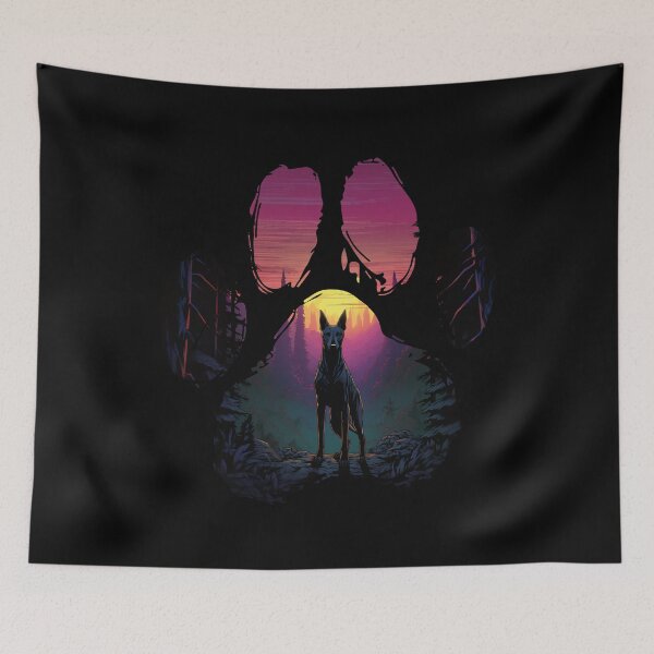 Item preview, Funny Pharaoh Hound Paw Synthwave Mountain Tree Mom Dad Kids designed and sold by rafaeltto.