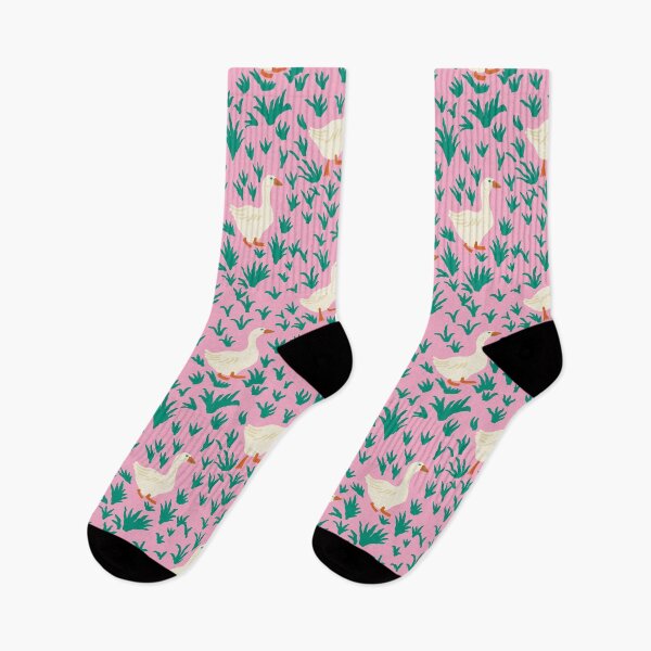 Item preview, Waddling Geese in Meadow Grass on Pink designed and sold by Ema Tudose.