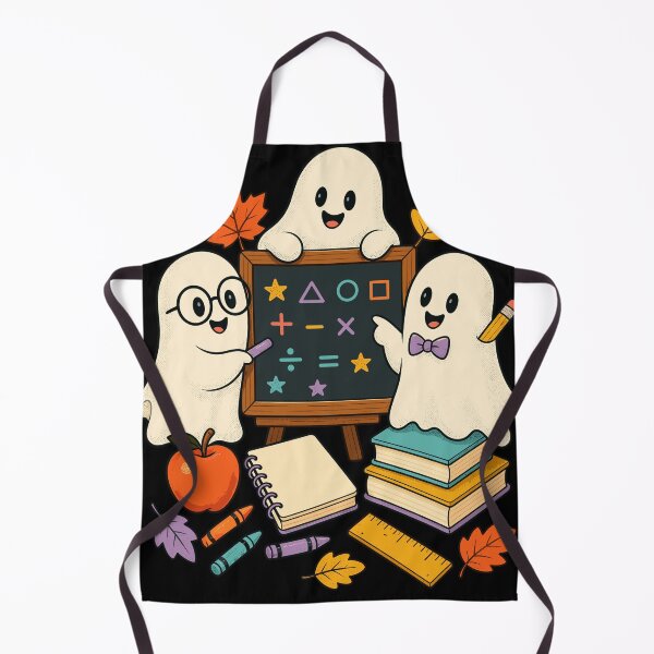 Item preview, Halloween Teacher Ghost Classroom Math Books School Autumn. Cute Chalkboard Spirits Harvest Lesson Society Co designed and sold by Pobilo-Design.