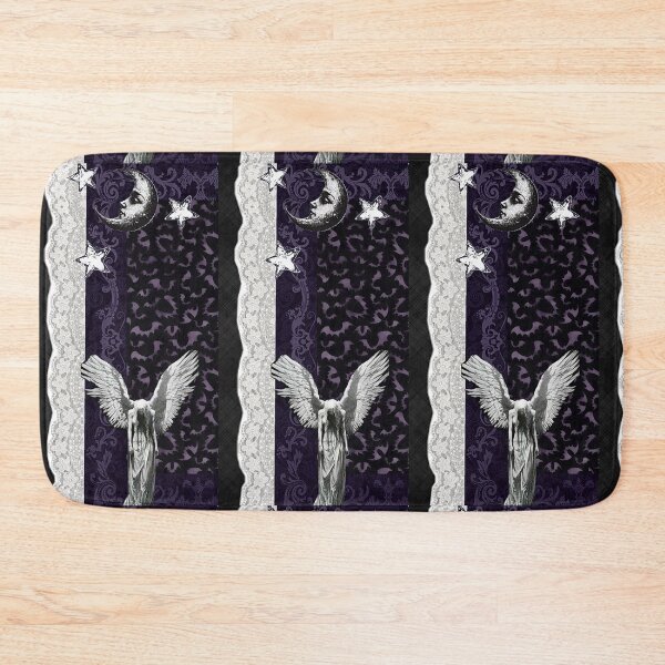 Item preview, Vintage Goth Angel Crescent Moon - Whimsigoth Alt Aesthetic Print designed and sold by BrontesWhimsyStore.