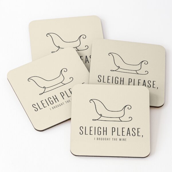 Item preview, Sleigh Please Christmas Wine Lover Humor designed and sold by POD DYNASTY | Original Print On Demand T-Shirt Graphics.