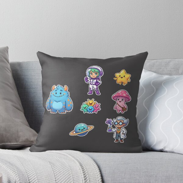 Item preview, Cute Kawaii Space Characters Sticker Pack Astronaut Girl Monster Planet Mushroom Scientist Cartoon Art | Limited Edition designed and sold by coolquoteshop.