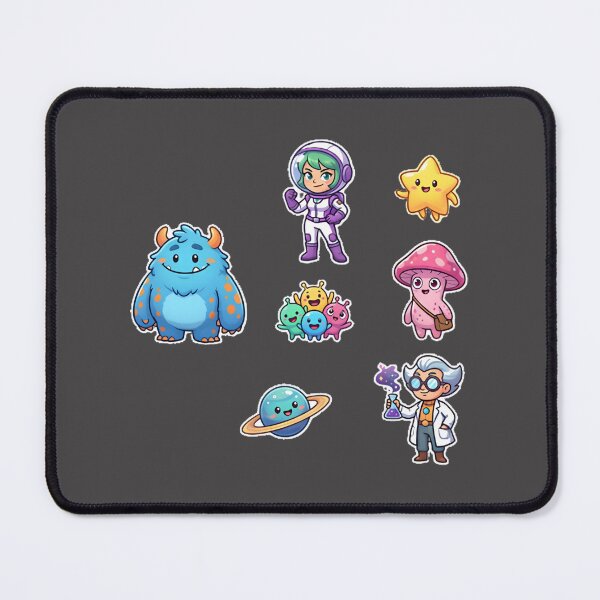 Item preview, Cute Kawaii Space Characters Sticker Pack Astronaut Girl Monster Planet Mushroom Scientist Cartoon Art | Limited Edition designed and sold by coolquoteshop.