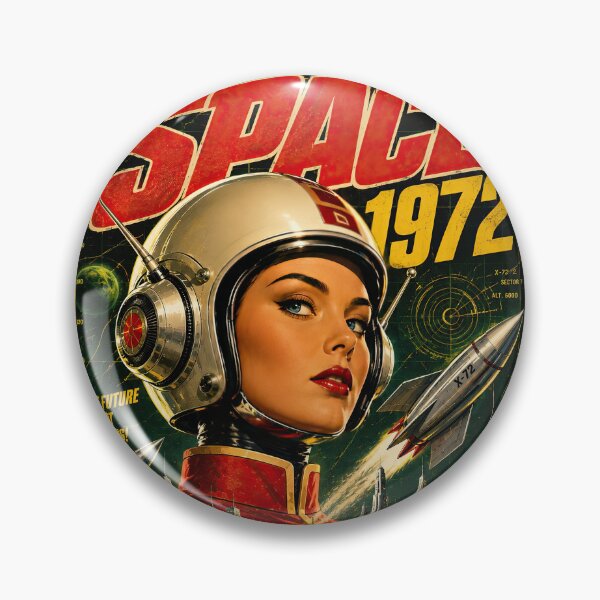 Item preview, Space 1972 – Retro Sci-Fi Rocket Girl designed and sold by obstinator.