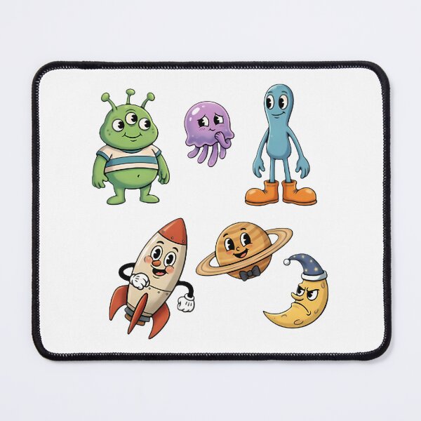 Item preview, Cute Kawaii Space Friends Sticker Pack – Alien, Rocket, Saturn & Moon Cartoon Characters | ⭐⭐⭐⭐⭐ designed and sold by coolquoteshop.