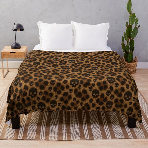 Item preview, Leopard Print Skull Pattern - Grunge Alt Animal Print designed and sold by BrontesWhimsyStore.