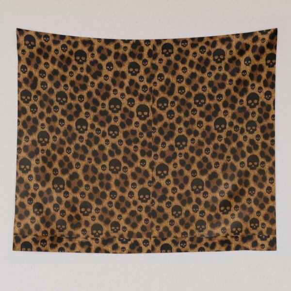 Item preview, Leopard Print Skull Pattern - Grunge Alt Animal Print designed and sold by BrontesWhimsyStore.