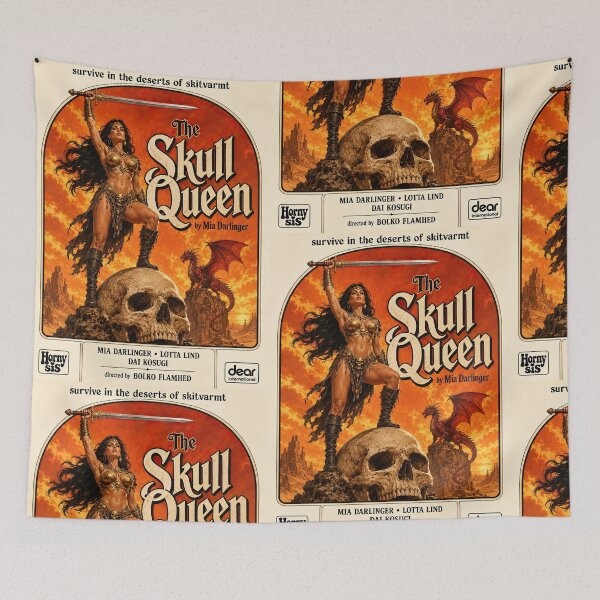 Item preview, The Skull Queen – Retro Fantasy Warrior designed and sold by obstinator.