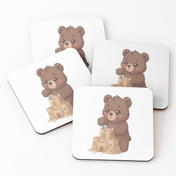 Item preview, Cute Bear Building Sandcastle designed and sold by Ella_Sketch.