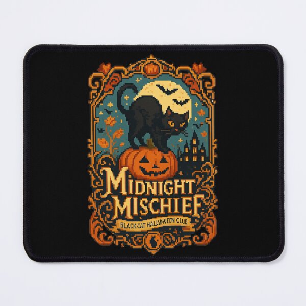 Item preview, Pixel Black Cat Halloween – Midnight Mischief Retro Halloween designed and sold by creativebymateo.