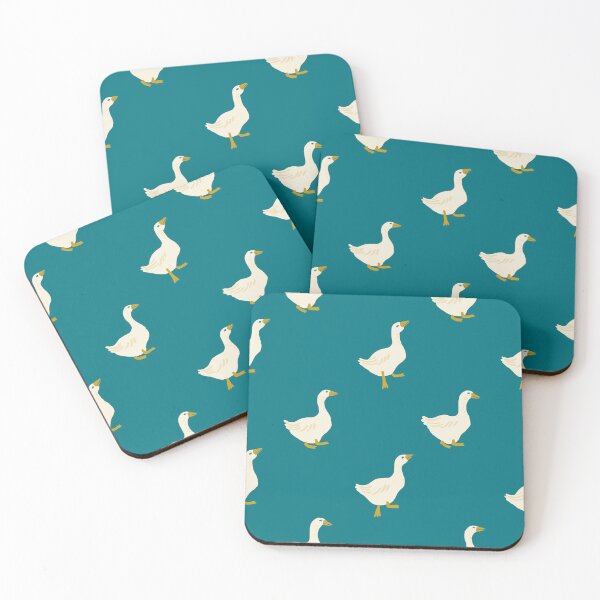 Item preview, Waddling Geese on Deep Teal Blue designed and sold by Ema Tudose.