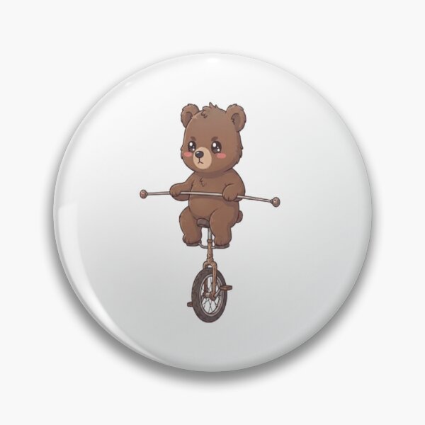 Item preview, Cute Bear Riding Vintage Unicycle designed and sold by Ella_Sketch.
