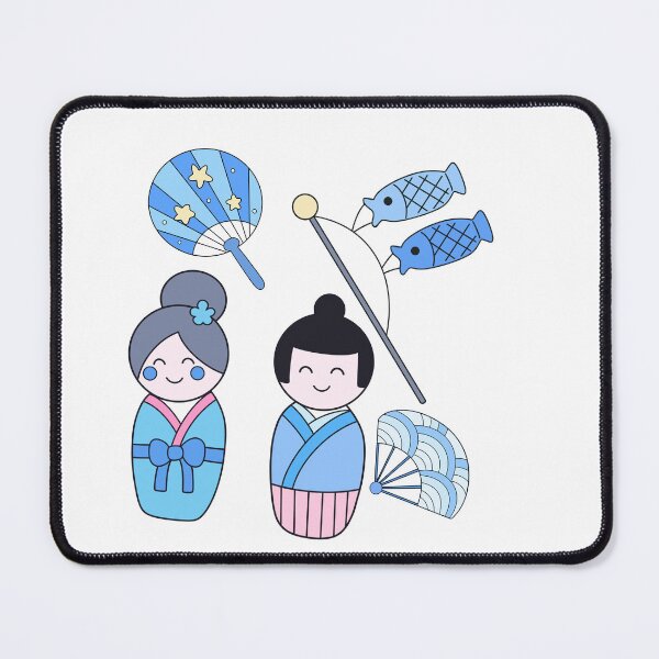Item preview, Hand Drawn Cute Japanese Kokeshi Dolls designed and sold by Porpor Artwork.