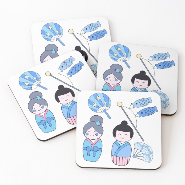 Item preview, Hand Drawn Cute Japanese Kokeshi Dolls designed and sold by Porpor Artwork.