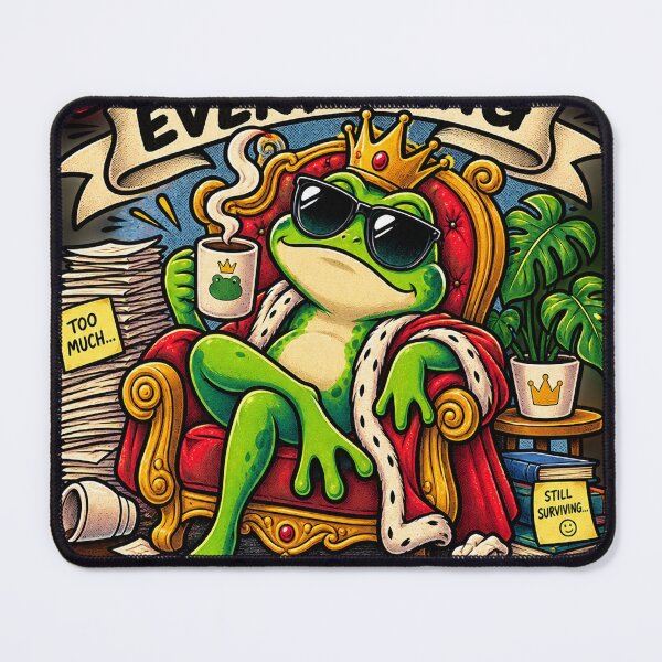 Item preview, I’m Fine Everything Is Fine – Funny Frog King Coffee Meme designed and sold by Nexyra_Labs Art Studios.