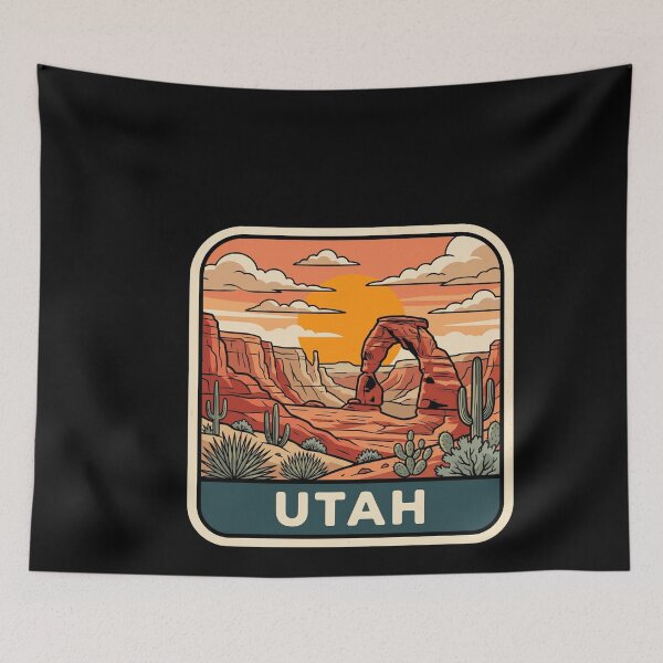 Item preview, Vintage Utah Delicate Arch Red Rock Desert Travel Art designed and sold by Paper Drip.