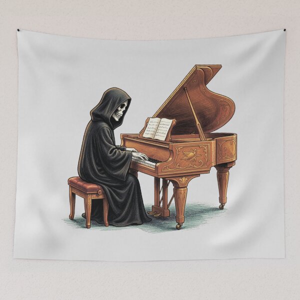 Item preview, The Grim Reaper playing the piano. designed and sold by MagelliShop.