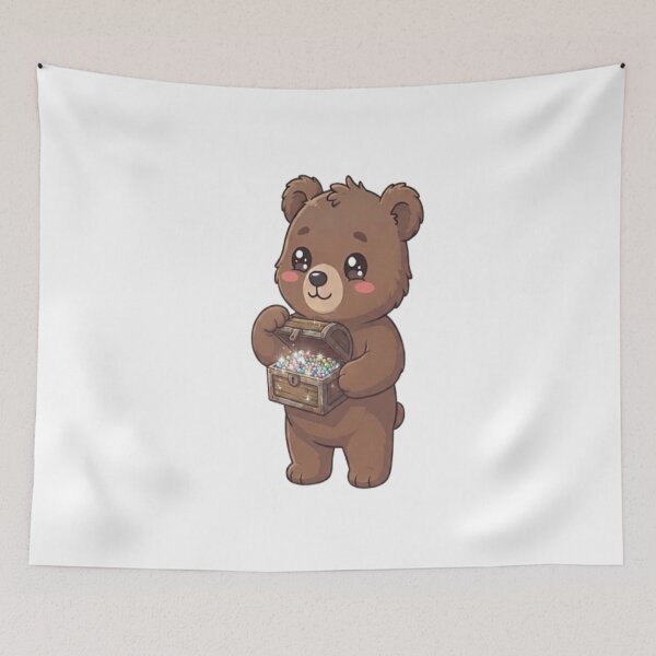 Item preview, Cute Bear Holding Treasure Chest designed and sold by Ella_Sketch.