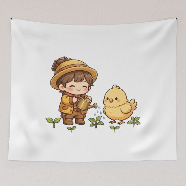 Item preview,  Cozy Farming Sim Life - Kawaii Farm Boy and Chicken designed and sold by Fulaly.
