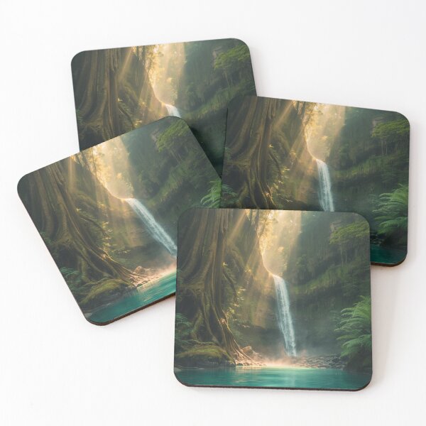 Item preview, The Hidden Sanctuary — Enchanted Waterfall Forest designed and sold by VeloraNature.