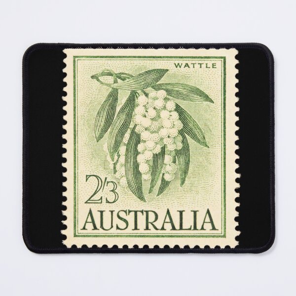 Item preview, Vintage Australian Wattle Postage Stamp Art designed and sold by WanderingLife.