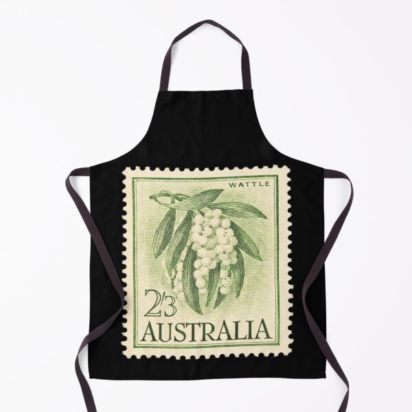 Item preview, Vintage Australian Wattle Postage Stamp Art designed and sold by WanderingLife.