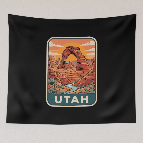Item preview, Vintage Utah Delicate Arch Red Rock Desert Travel Art designed and sold by Paper Drip.