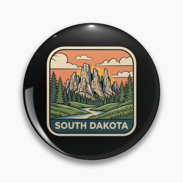 Item preview, Retro South Dakota Badlands Black Hills Travel Badge  designed and sold by Paper Drip.